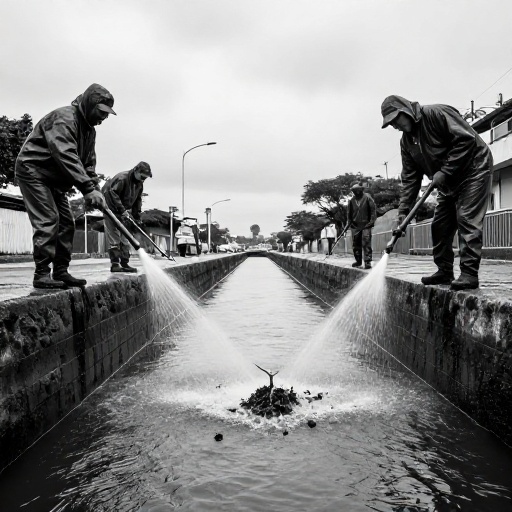 Muni Samborondón mantiene limpieza del canal Las Trancas ante lluvias