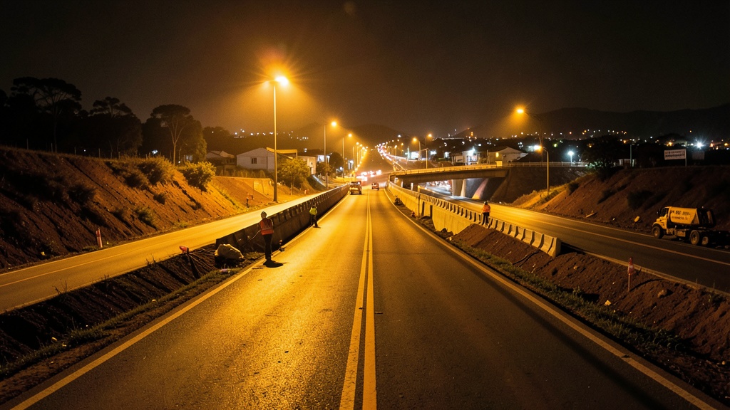 Cierre nocturno en Av. Samborondón para obras del paso elevado