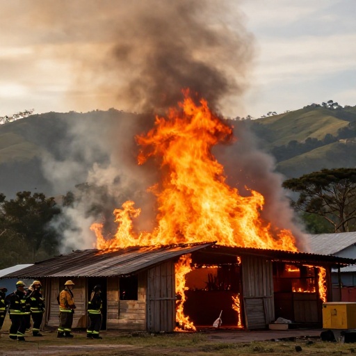 Incendio en bodega de Huaquillas moviliza a bomberos para controlar las llamas