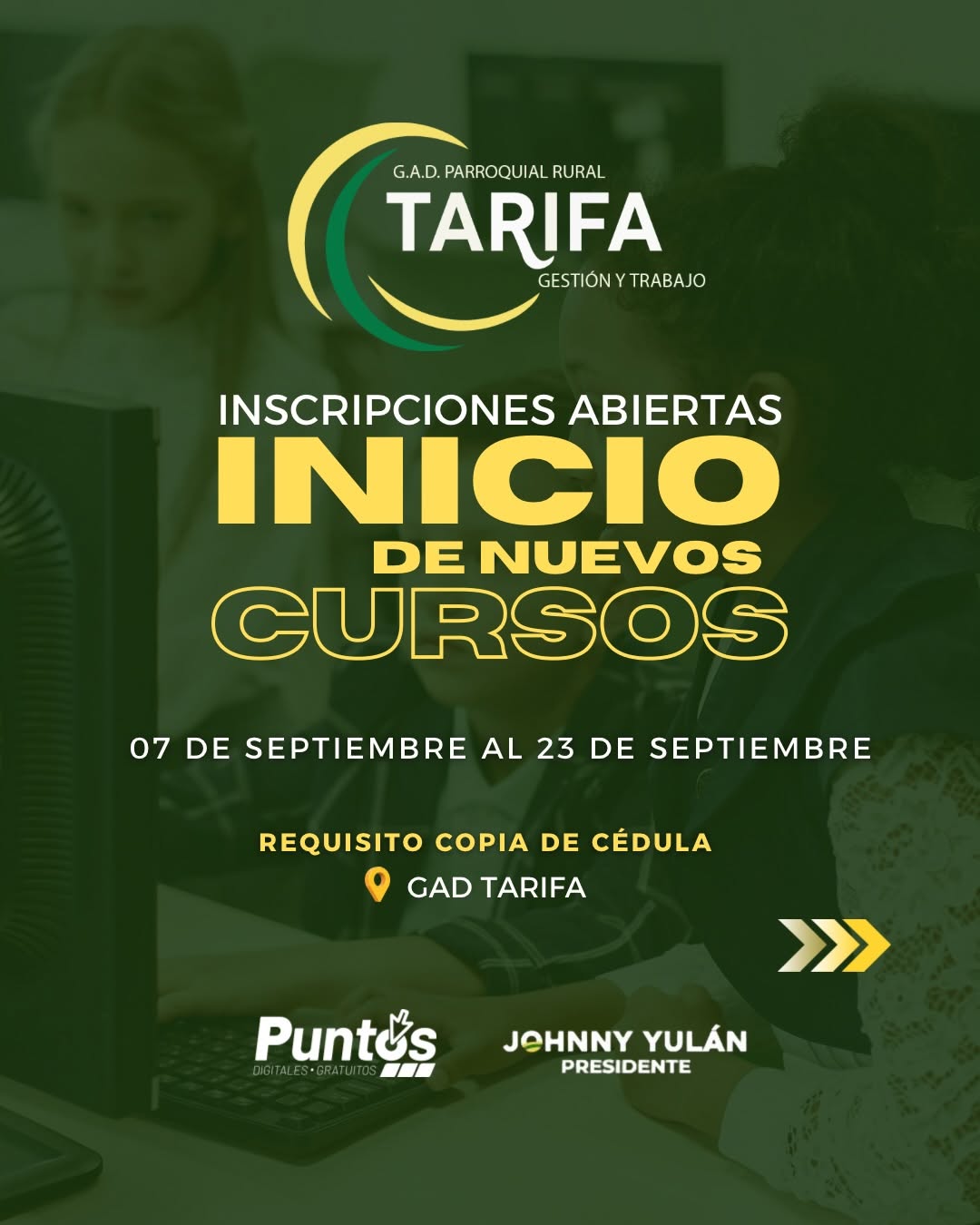 GAD Tarifa abre inscripciones para nuevos cursos infantiles con inicio en septiembre