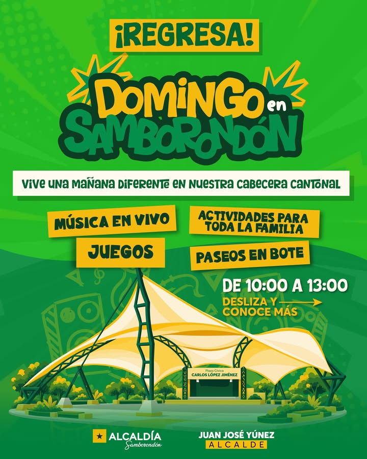 Domingo de juegos y río: Samborondón revive su Plaza Cívica el 27 de septiembre