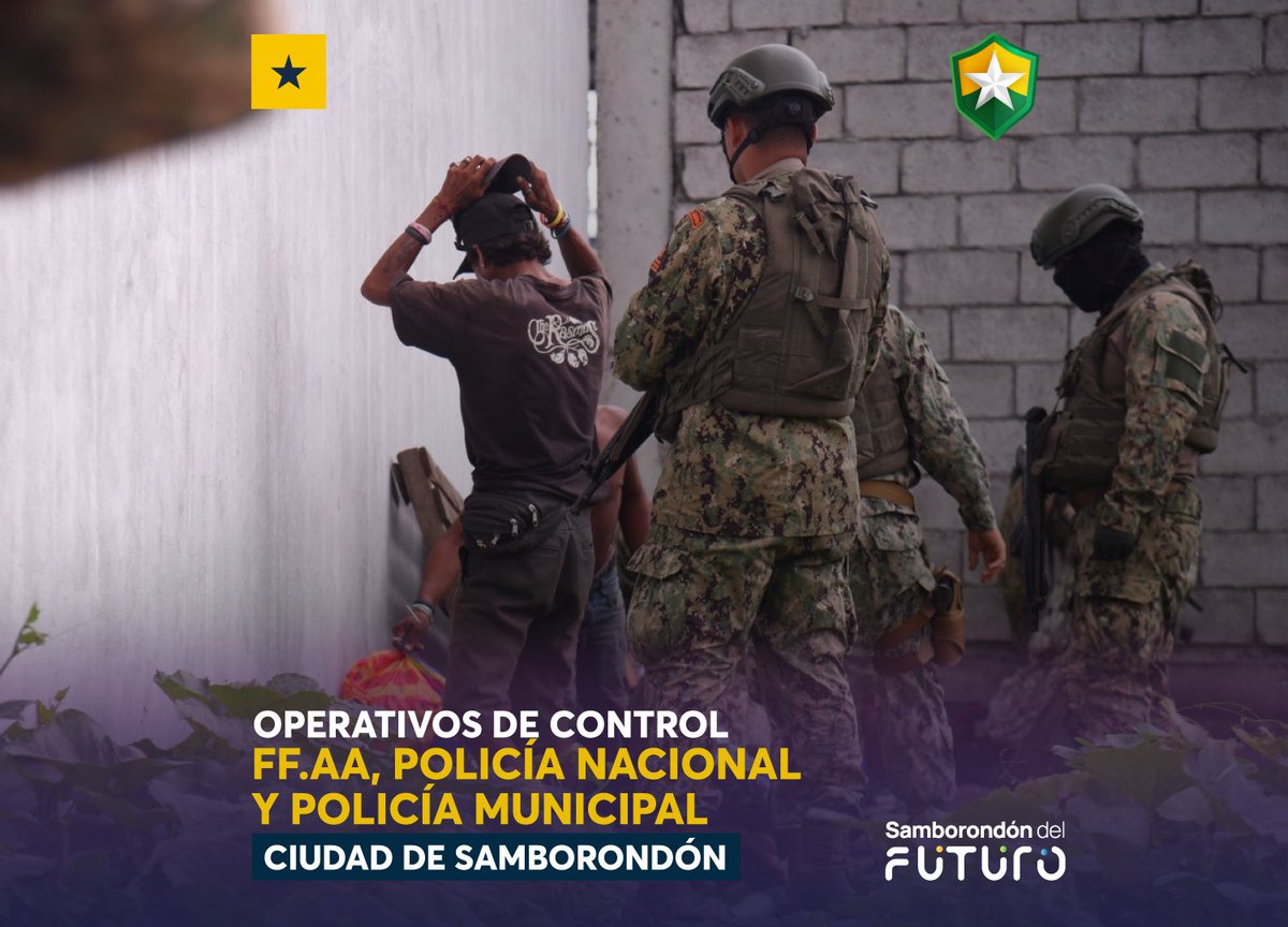 Fuerzas Armadas y policías patrullan Samborondón para asegurar la cabecera cantonal