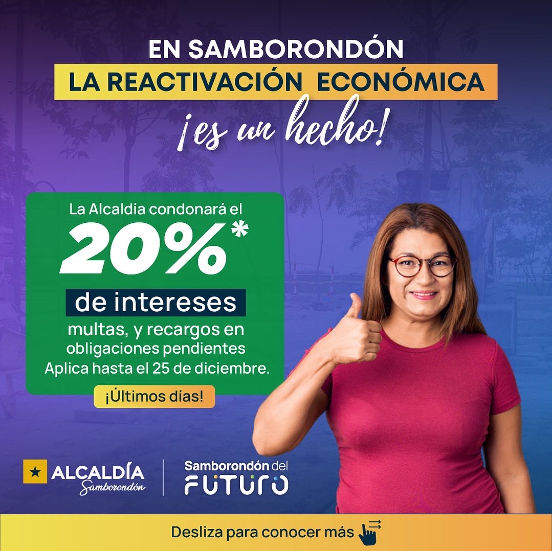 La Alcaldía de Samborondón condona hasta 20% en multas para aliviar bolsillos