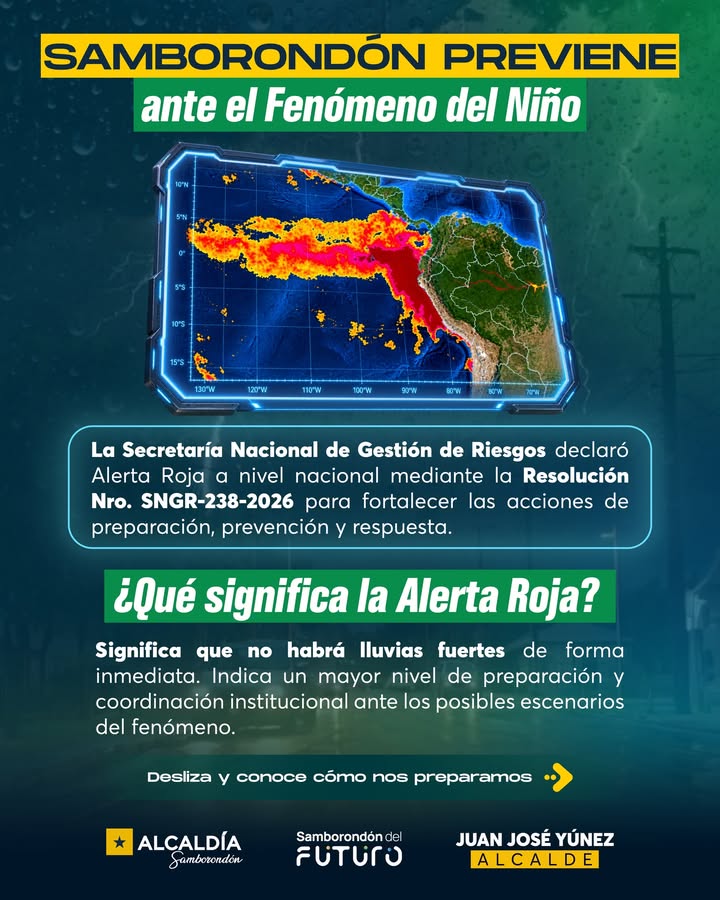 Samborondón activa COE y mesas técnicas ante Alerta Roja por El Niño