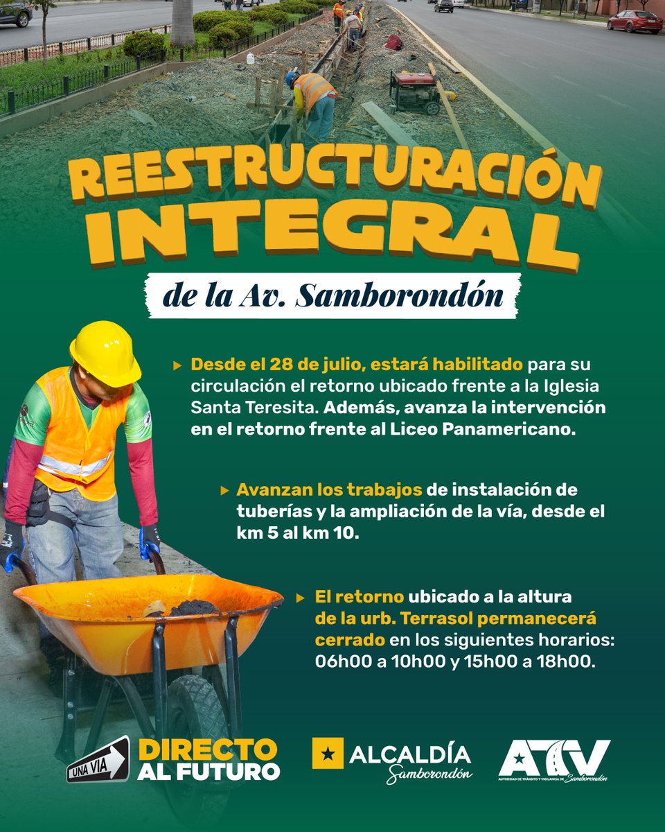 Reabren retorno frente a Santa Teresita en Av. Samborondón mientras avanzan obras