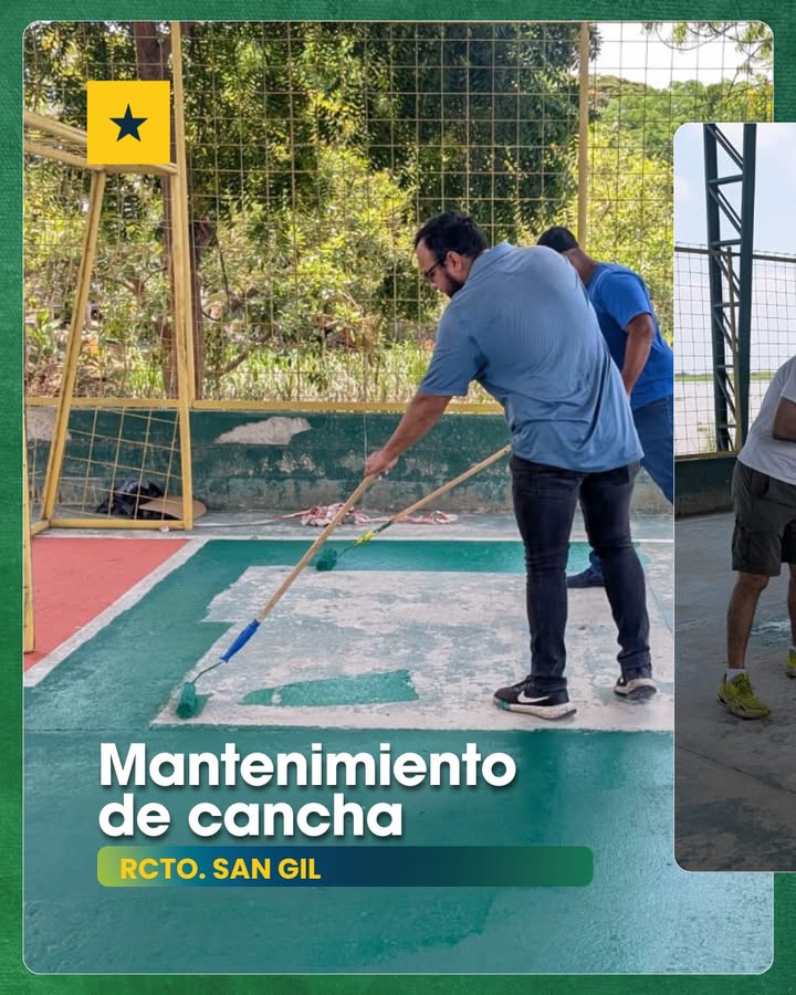 Mantenimiento en cancha de San Gill 1 busca mejorar espacios comunitarios en Samborondón
