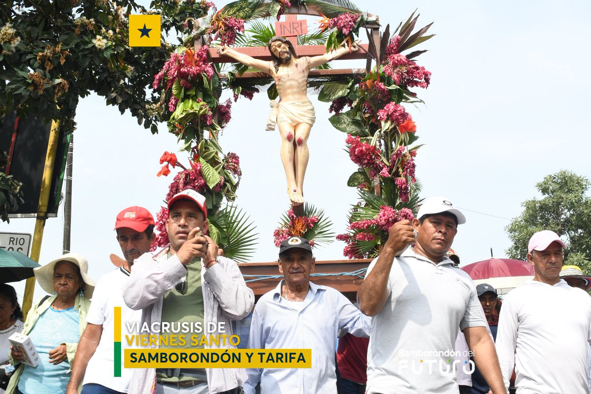 Miles de samborundoneses recorren calles en el viacrucis de Viernes Santo