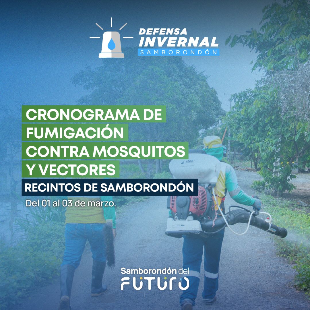 Fumigación en Samborondón llega a recintos rurales esta semana