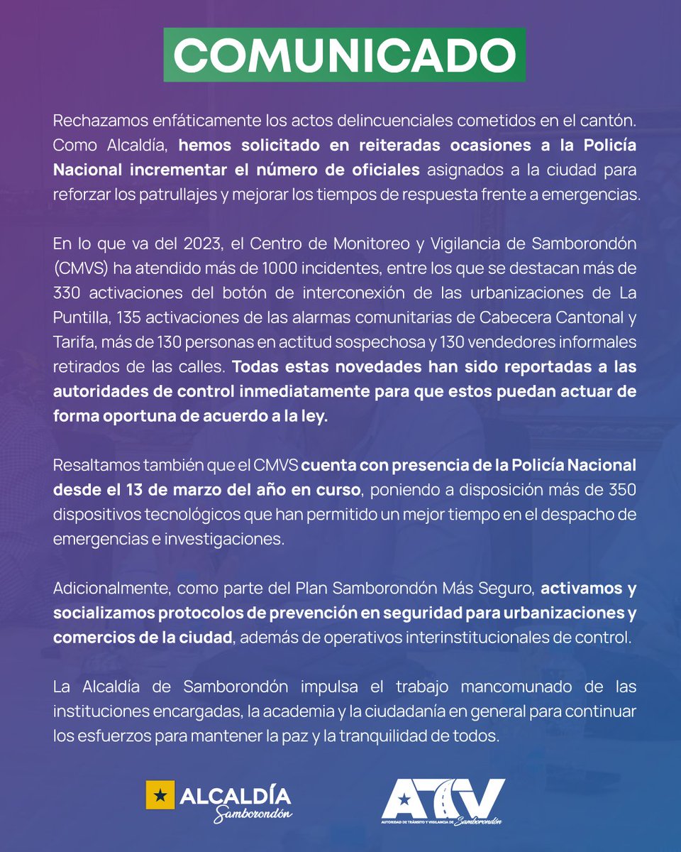 Samborondón busca la paz con trabajo conjunto entre instituciones, academia y vecinos
