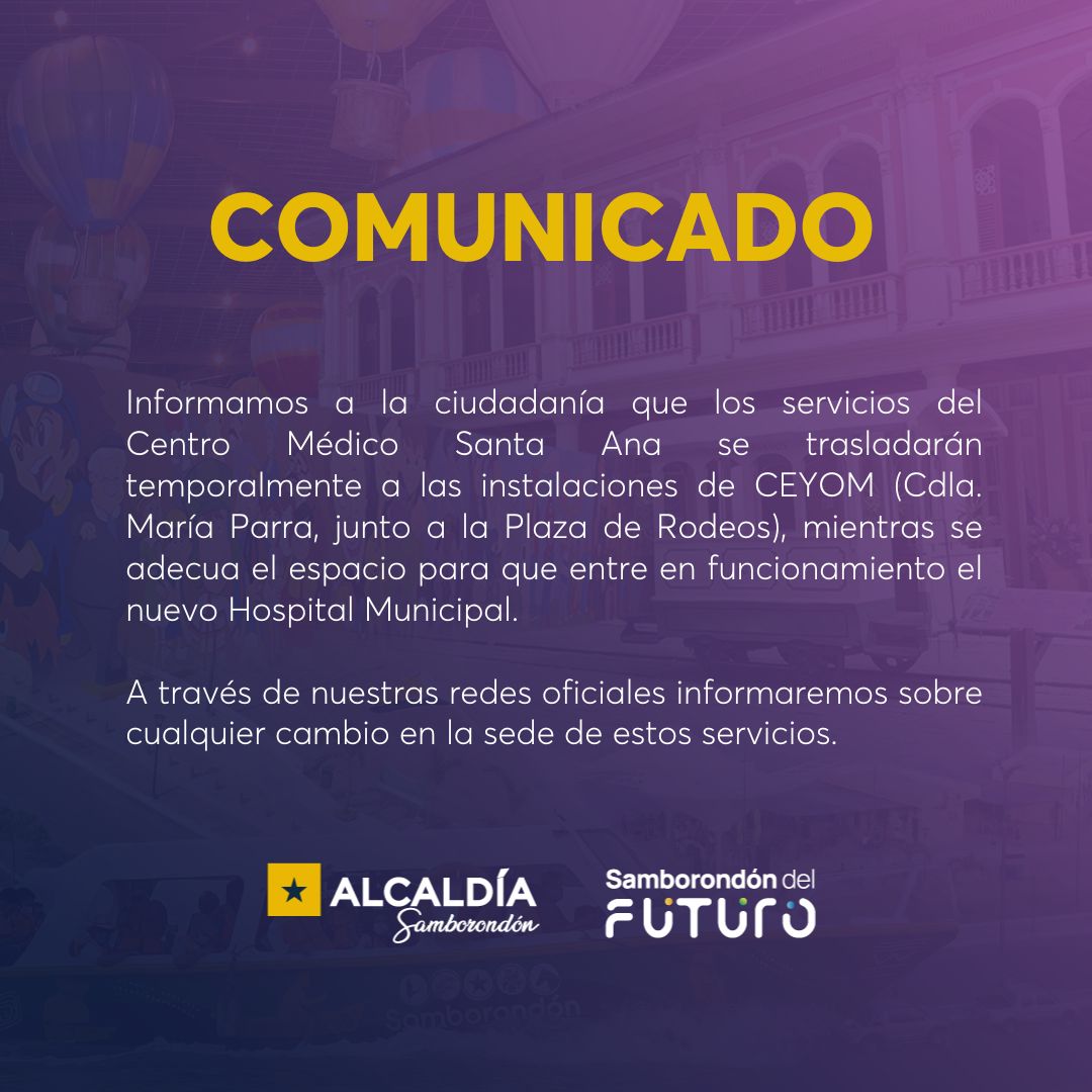 Servicios de salud de la Alcaldía se trasladan al CEYOM en Samborondón