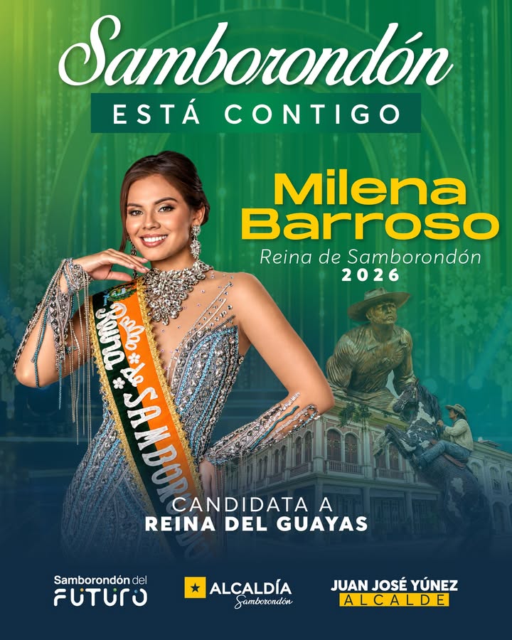 Milena Barroso es Reina de Samborondón y representará a la ciudad en el certamen regional
