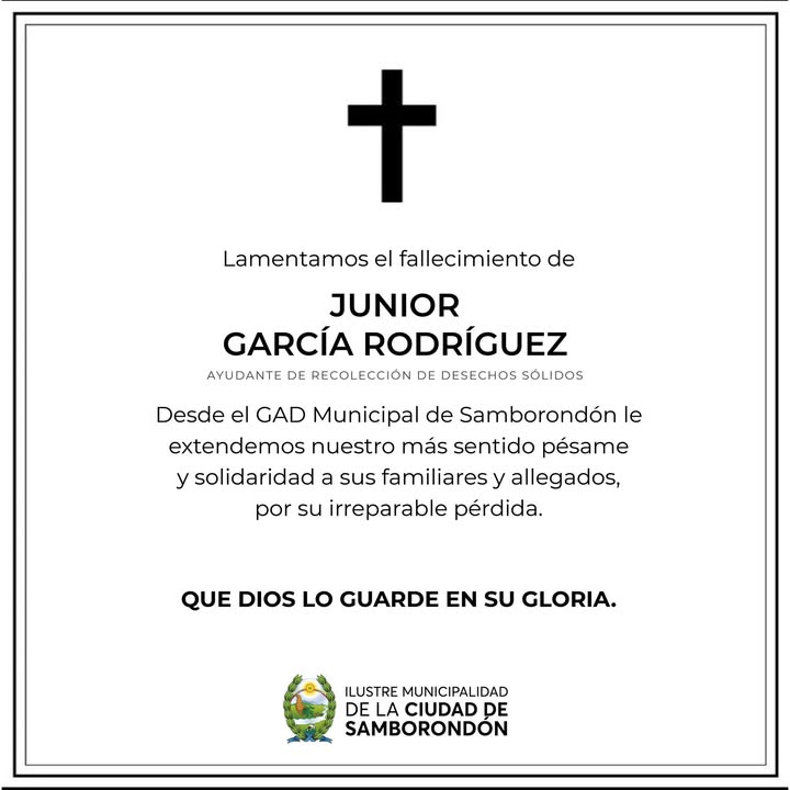 Samborondón rinde homenaje a Junior García Rodríguez