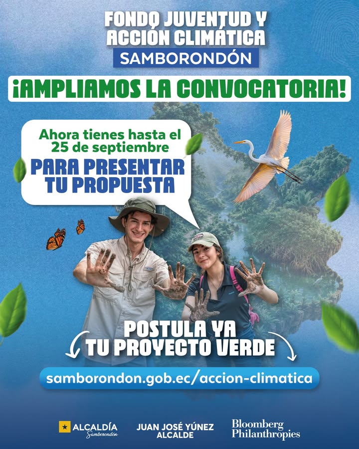 Samborondón amplía plazo para el Fondo Juventud y Acción Climática hasta el 25 de septiembre
