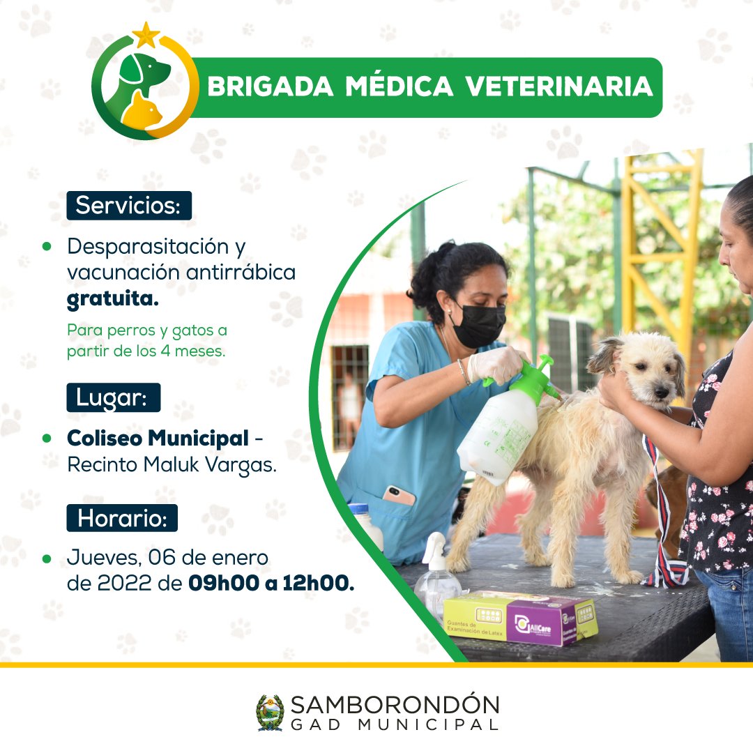 Brigada veterinaria atiende a mascotas en Maluk Vargas este jueves
