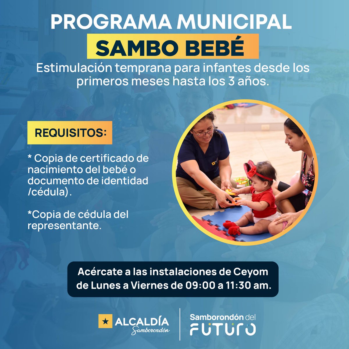 Madres de Samborondón pueden inscribir a sus hijos en Sambo Bebé