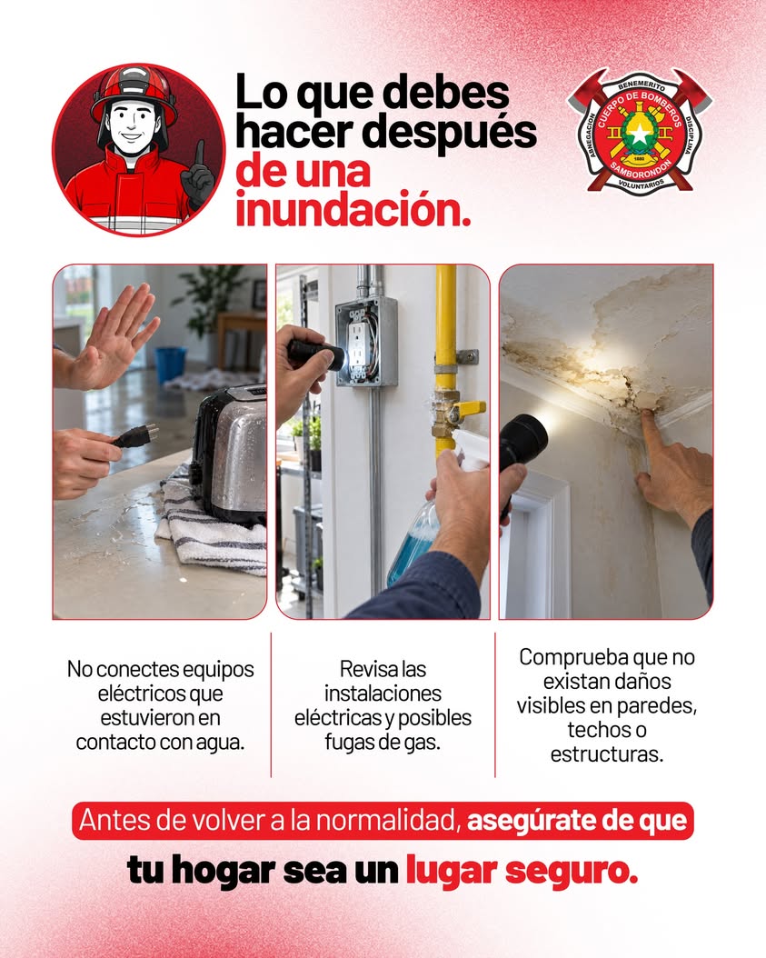 Bomberos de Samborondón advierten sobre riesgos tras el retroceso del agua